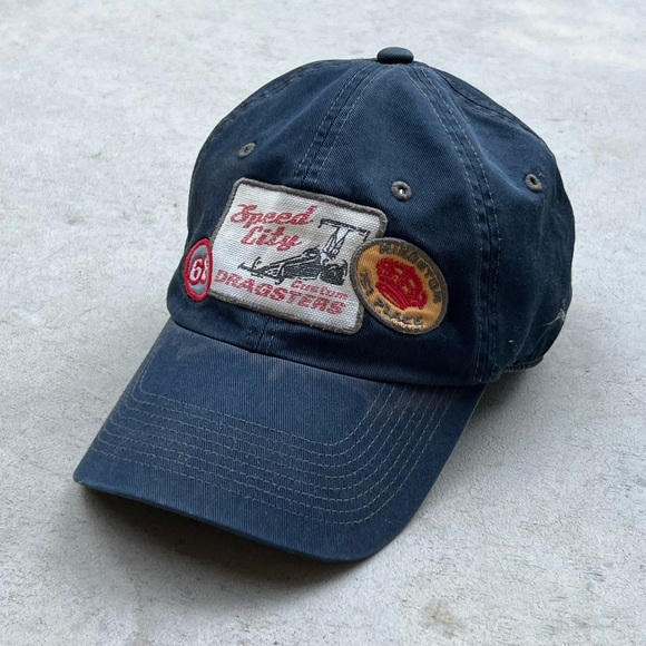 Calvin Klein Speed City Dragsters Navy Cotton Racing Hat Men’s One Size - Picture 1 of 5